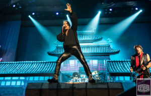 The singer performing in the slip knot