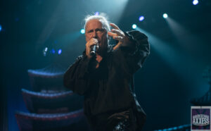 The pop singer performing in the live concert