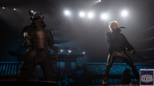 The singer performing with iron maiden picture